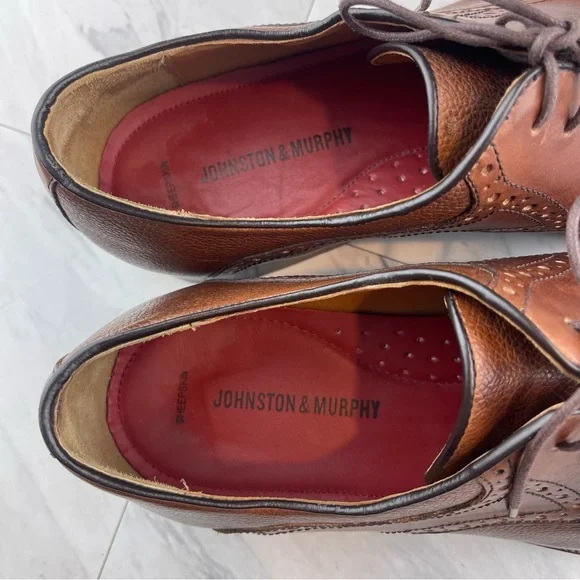 Johnston & Murphy Brown Leather Saddle Brogue Derby Mens Size 13 M - Picture 13 of 15